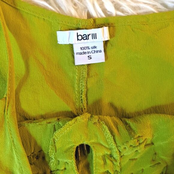 3 for $20!  Bar III 100% Silk Beaded Crop Tank Tie Back - Picture 3 of 6